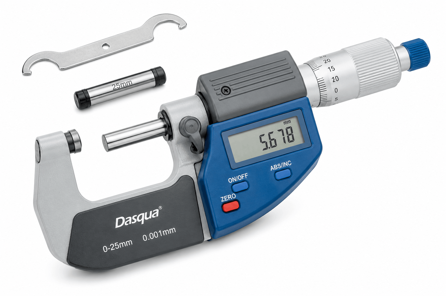 Dasqua 75-100mm Dijital Değiştirilebilir Uçlu Mikrometre 4210-2112
