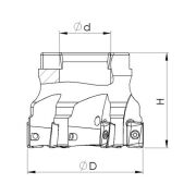 Heikenei EM90 63x7 022 APKT 1003 Tarama Başlığı (İçten Su Vermeli) ISO