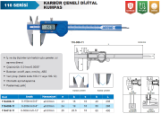 ACCUD Karbür Uçlu Dijital Kumpas 116 Serisi 0-200mm