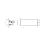 Heikenei EM90 D20 W20 L100 Z03 AXMT 1235 Silindir Saplı Takma Uçlu Freze SMTM