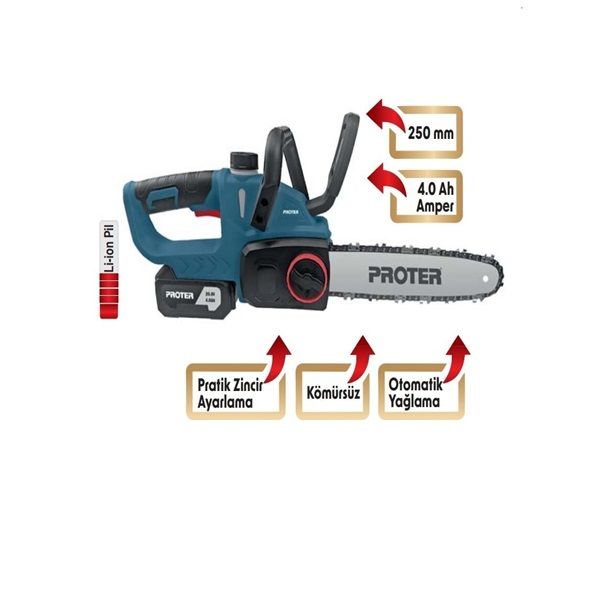 PROTER PST 125 ST Şarjlı Zincirli Dal Kesme