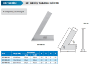 ACCUD 60° Geniş Tabanlı Gönye 857 Serisi 150x100mm