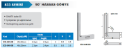 ACCUD 90° Hassas Gönye 833 Serisi 40x28mm