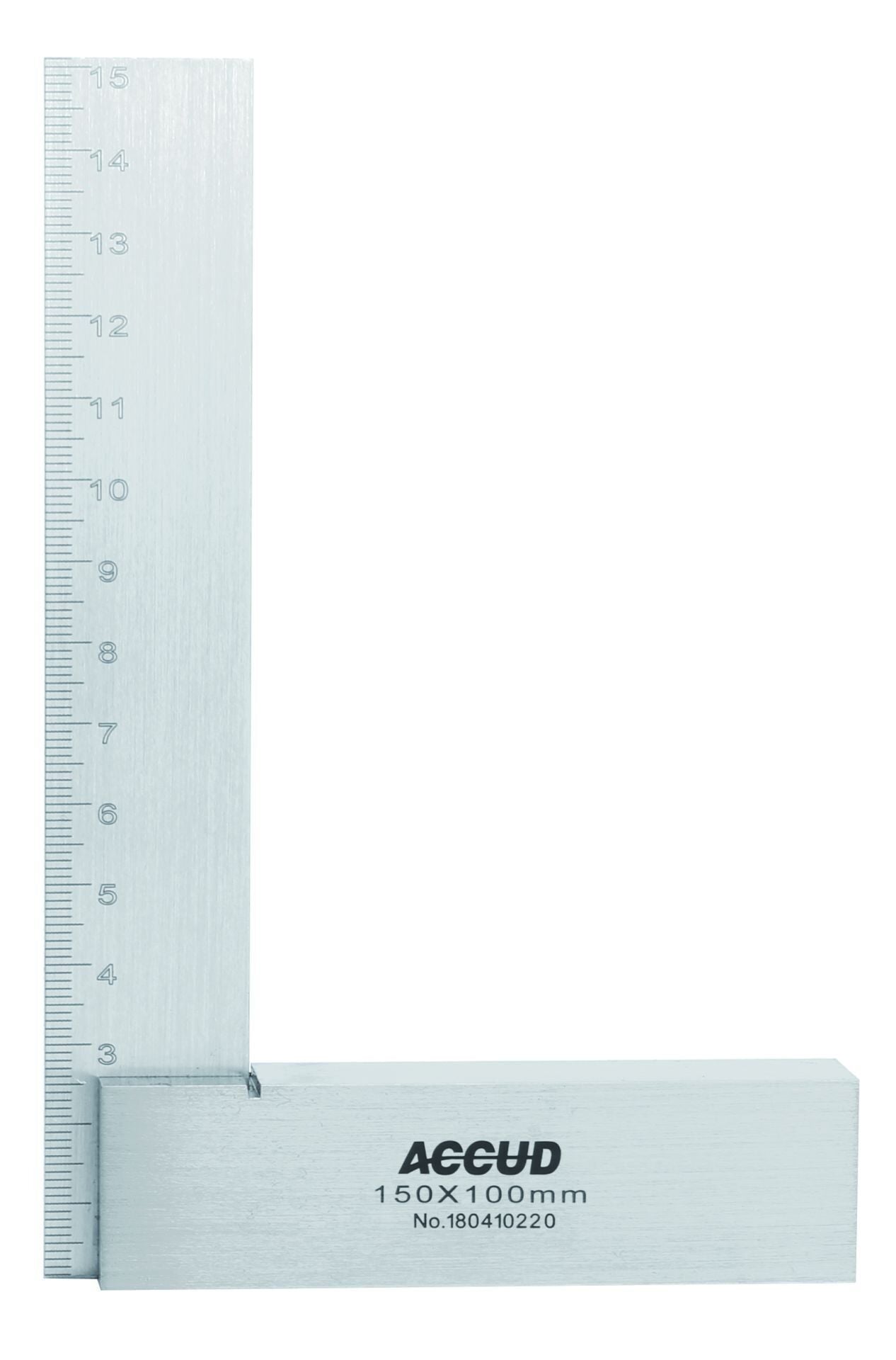 ACCUD Geniş Tabanlı ve Cetvelli Makinacı Gönyesi 855 Serisi 125x80mm