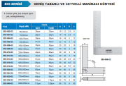 ACCUD Geniş Tabanlı ve Cetvelli Makinacı Gönyesi 855 Serisi 1000x550mm